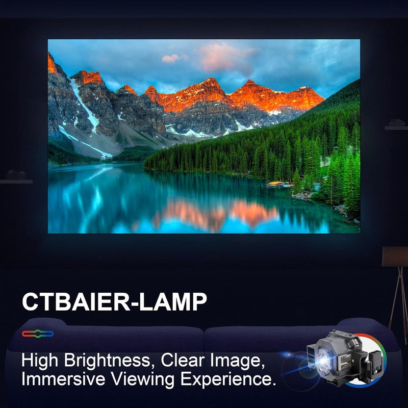 CTBAIER ELP-LP41 powerLite Home Cinema for EPSON EB-S6 EB-S62 EB-TW420 EB-W6 EB-X6 EB-X62 EH-TW420 EMP-260 EMP-77 EMP-77C EMP-S5 EMP-S52 EMP-S6 EMP-X5 V13H010L41 Replacement Projector Lamp Bulb - Image 4